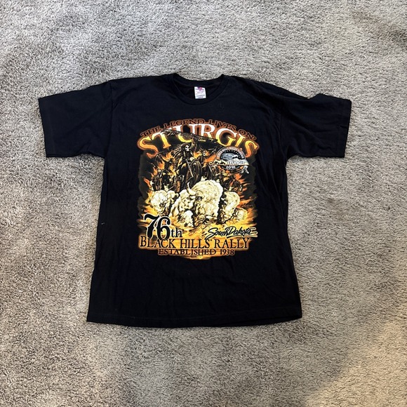 Bayside USA Other - 2016 STURGIS Mount Rushmore Double Sided Motor Cycle Rally Large Tee Shirt T